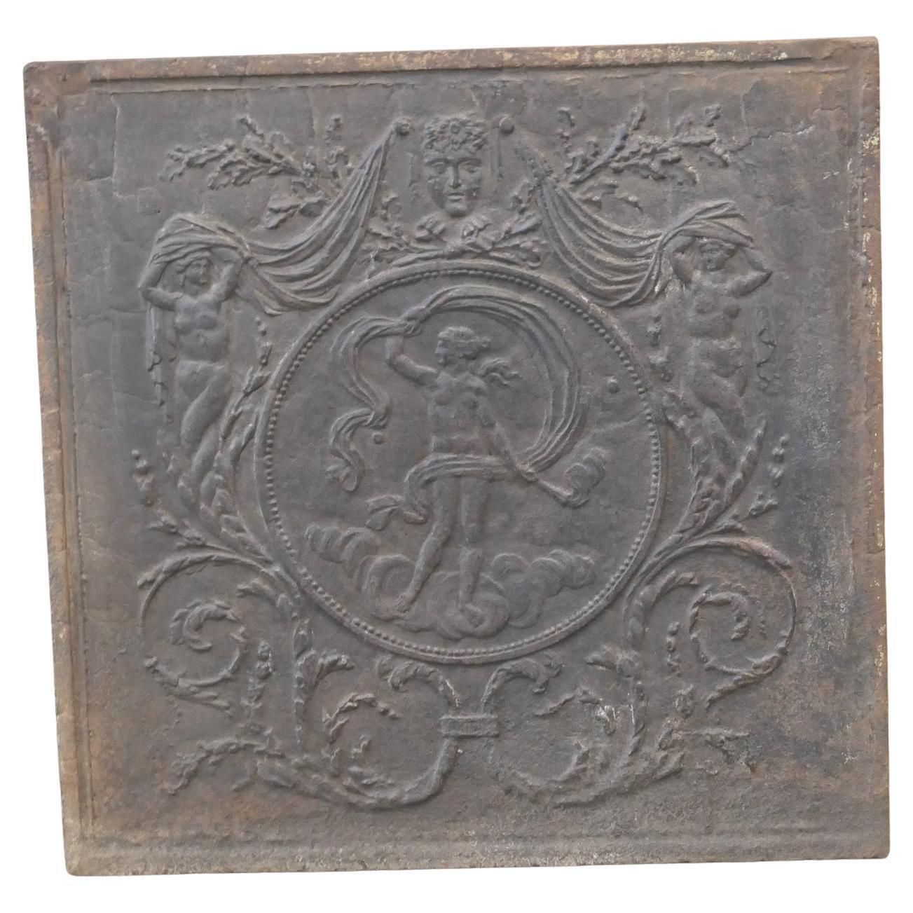 Antique French Fireback / Backsplash With The Goddess Venus, Neoclassical Period