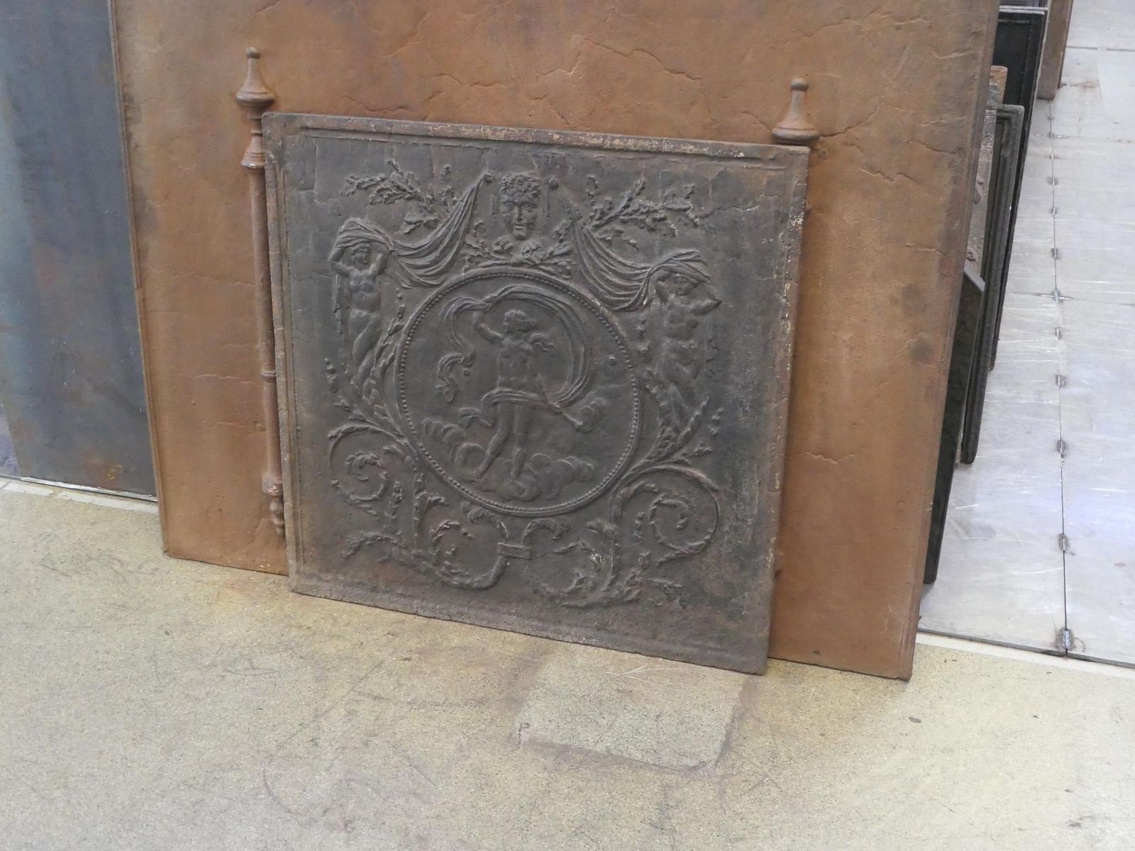 Antique French Fireback / Backsplash With The Goddess Venus, Neoclassical Period photo for sale
