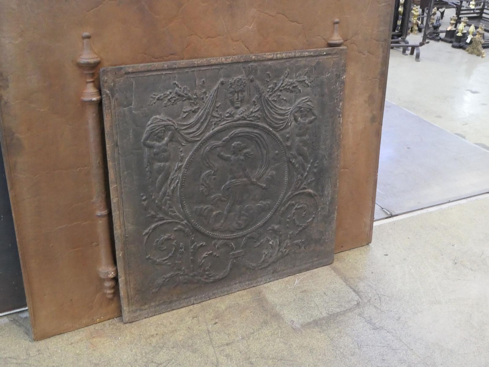 Antique French Fireback / Backsplash With The Goddess Venus, Neoclassical Period photo Home Fixtures