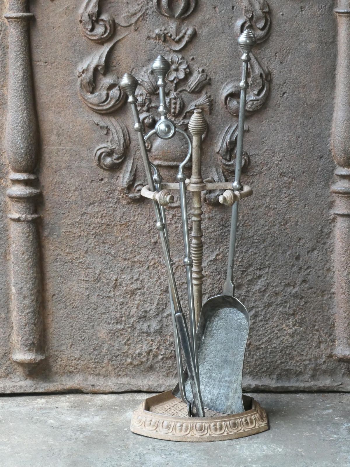English Polished Steel Georgian Fireside Companion Set, 18th   19th C photo furniture
