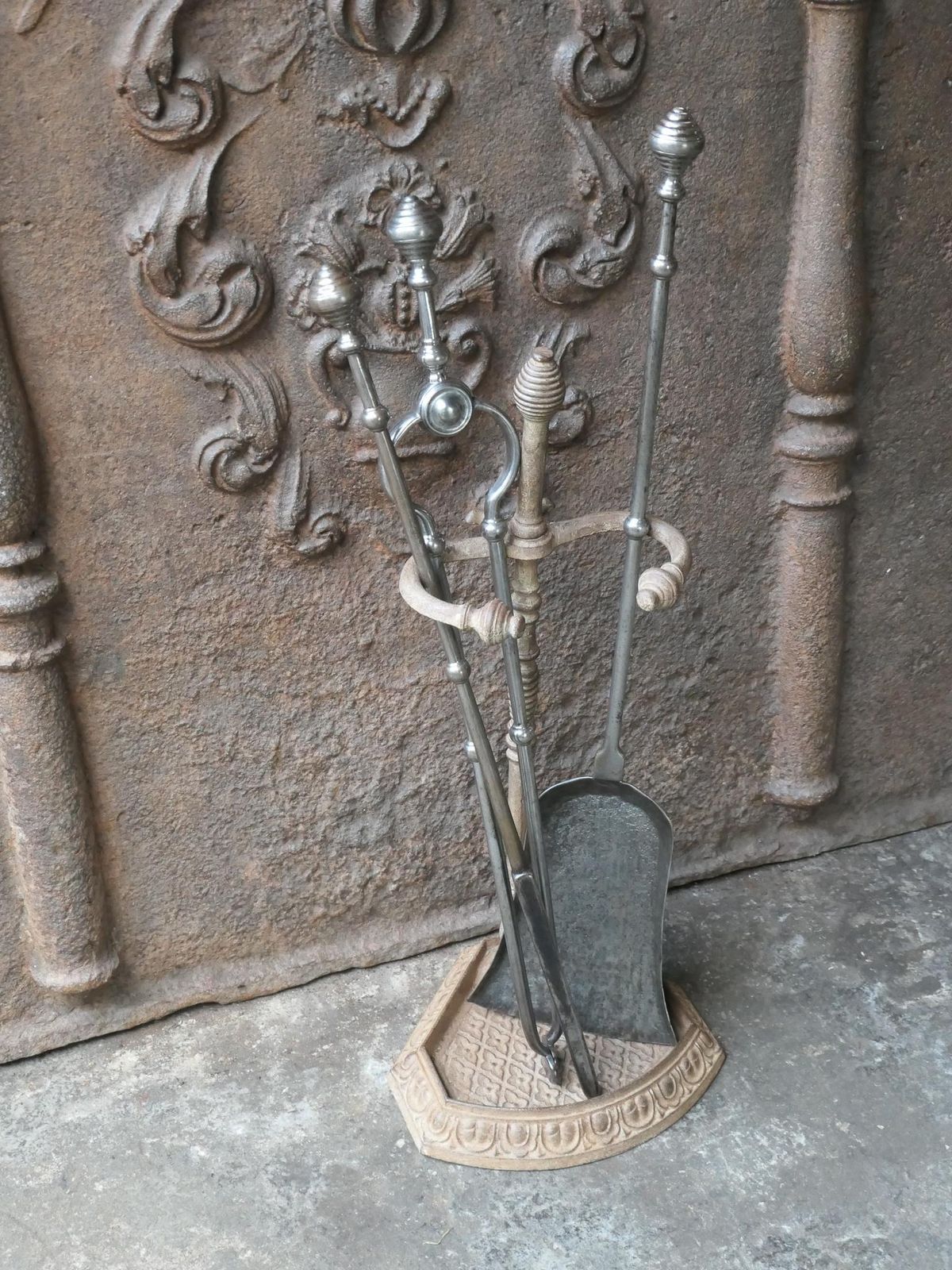 English Polished Steel Georgian Fireside Companion Set, 18th   19th C photo Home Fixtures