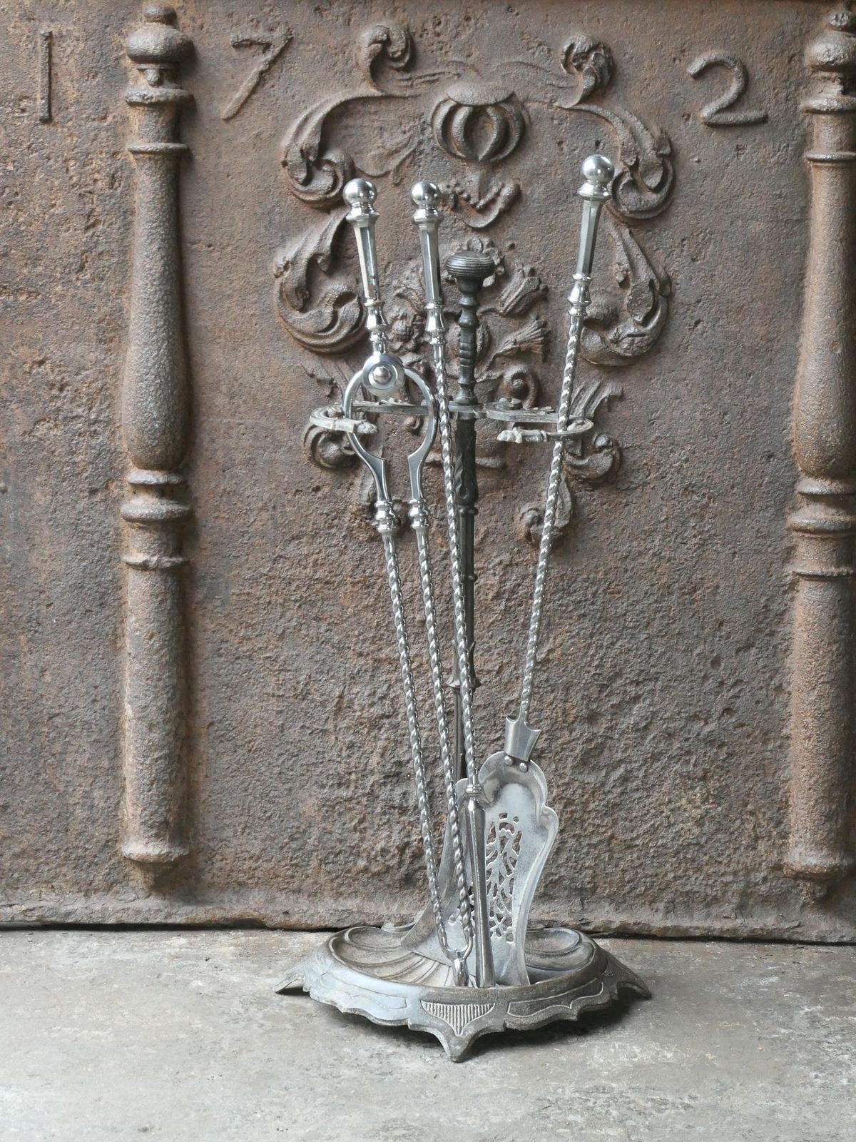 18th 19th C. English Georgian Polished Steel Fire Irons photo furniture