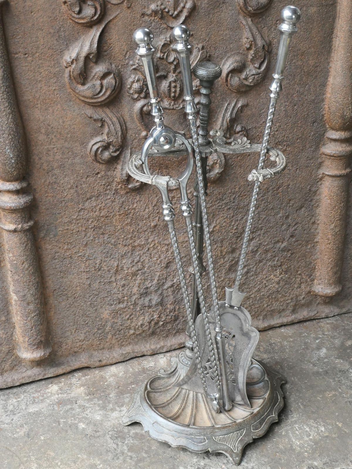 18th 19th C. English Georgian Polished Steel Fire Irons photo Home Fixtures