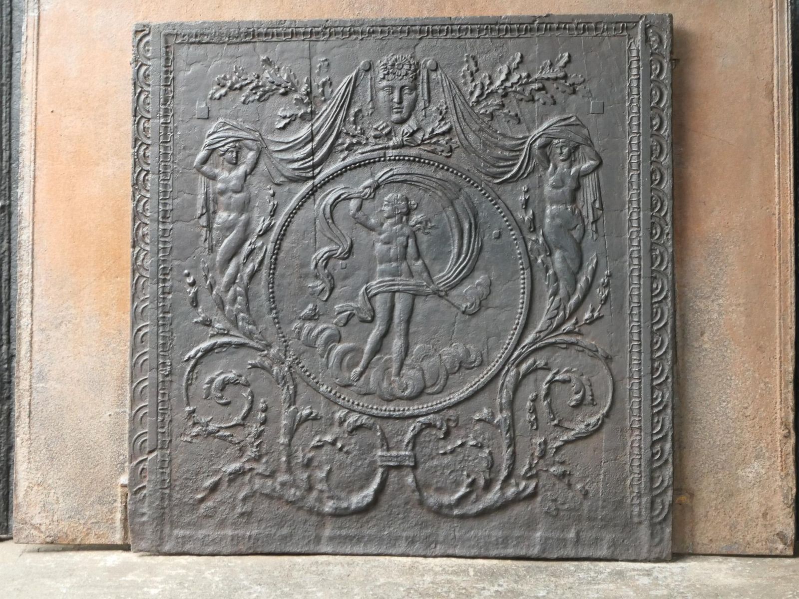 Antique French Fireback / Backsplash With The Goddess Venus, 18th Century photo 1088.0