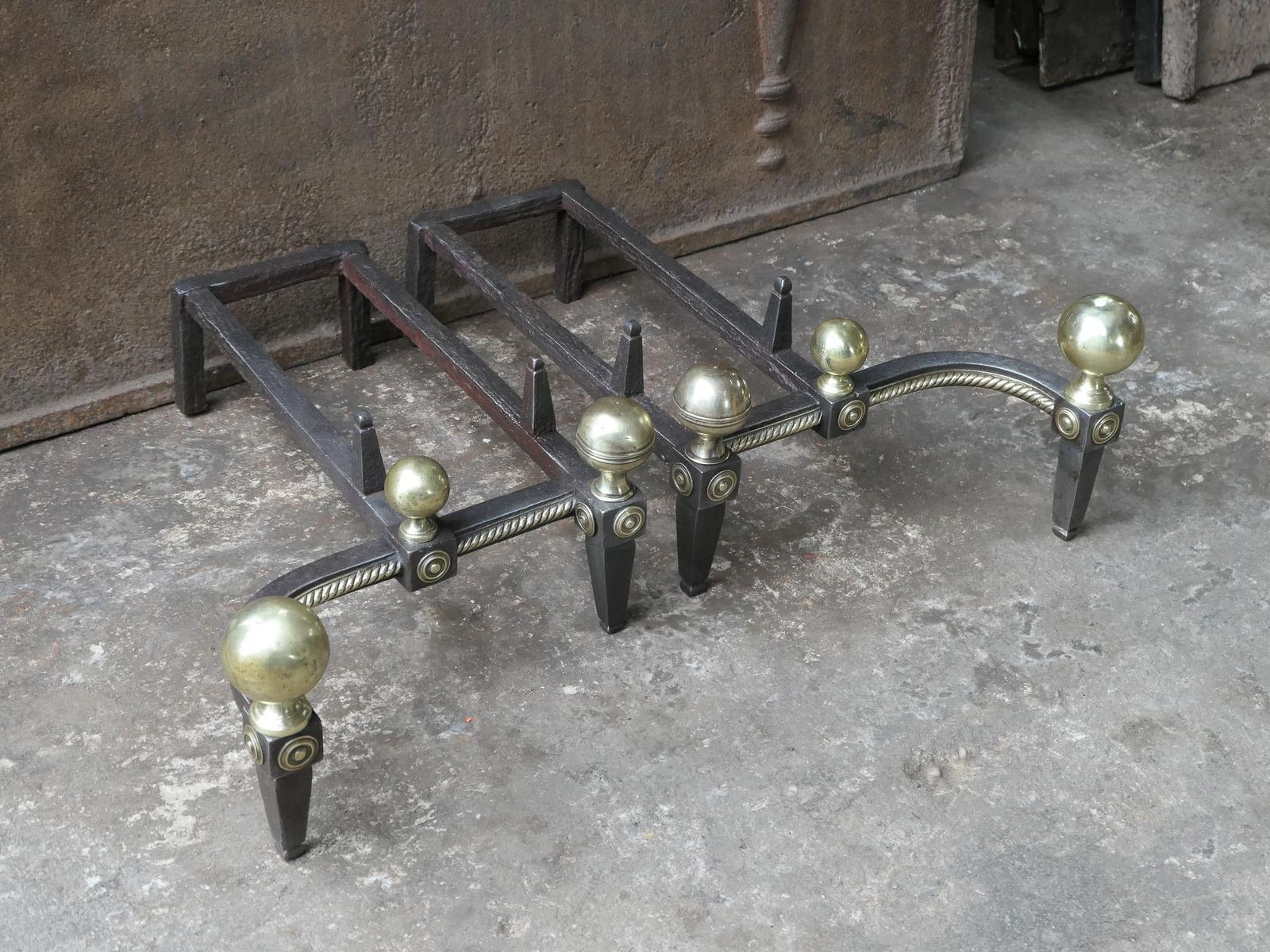 19th Century Dutch Victorian Fireplace Grate Or Fire Basket photo vintage
