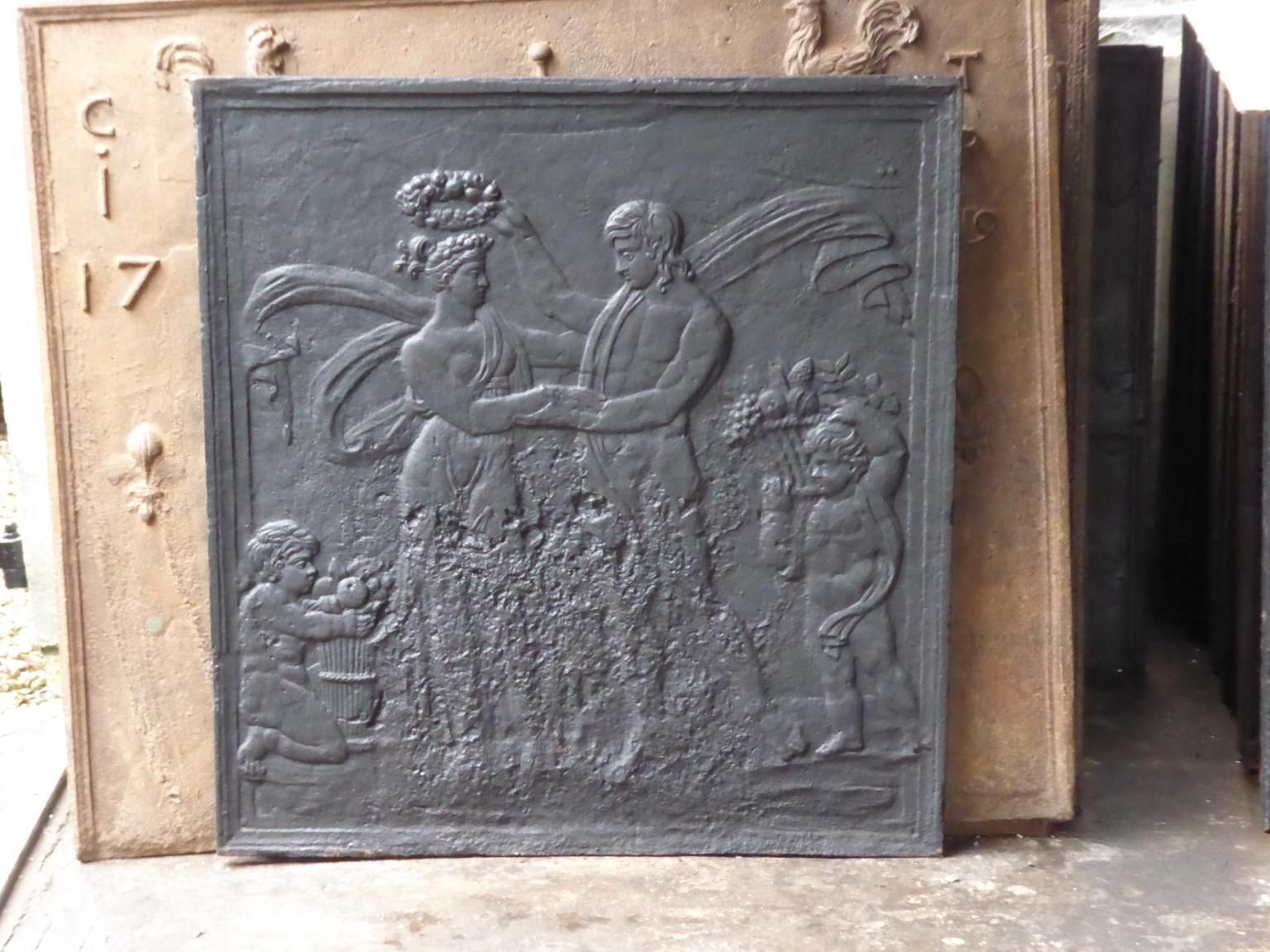 Antique French 'Pomona' Fireback / Backsplash, 19th Century photo for sale