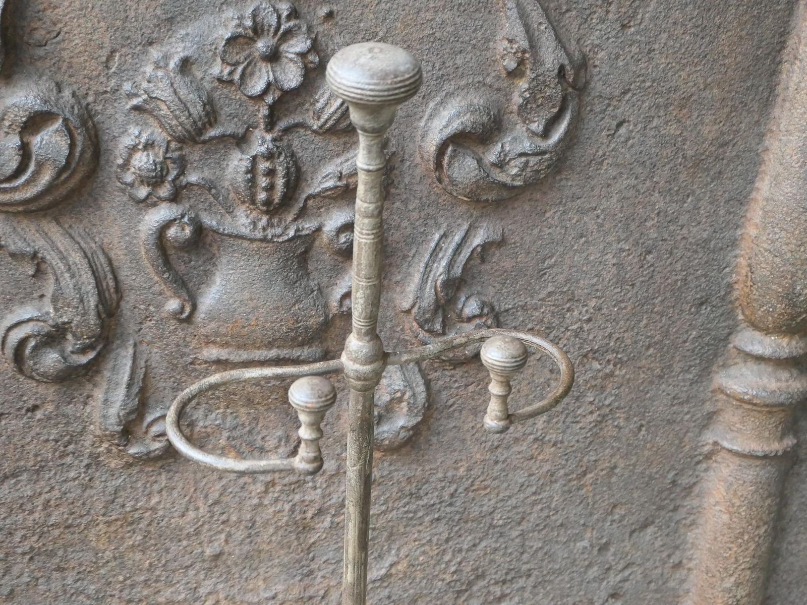 photo for sale Large 18th   19th C. English Georgian Polished Steel Fire Irons