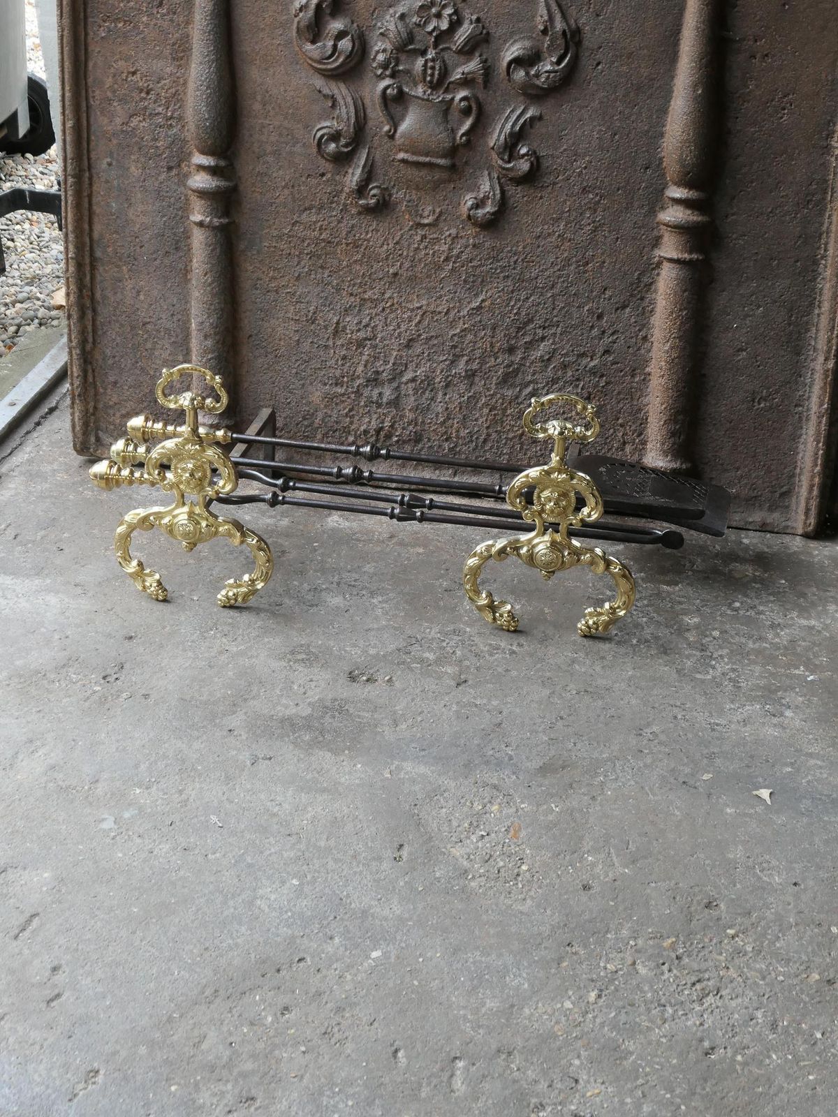 18th   19th C. English Georgian Fire Irons With Rests photo for sale
