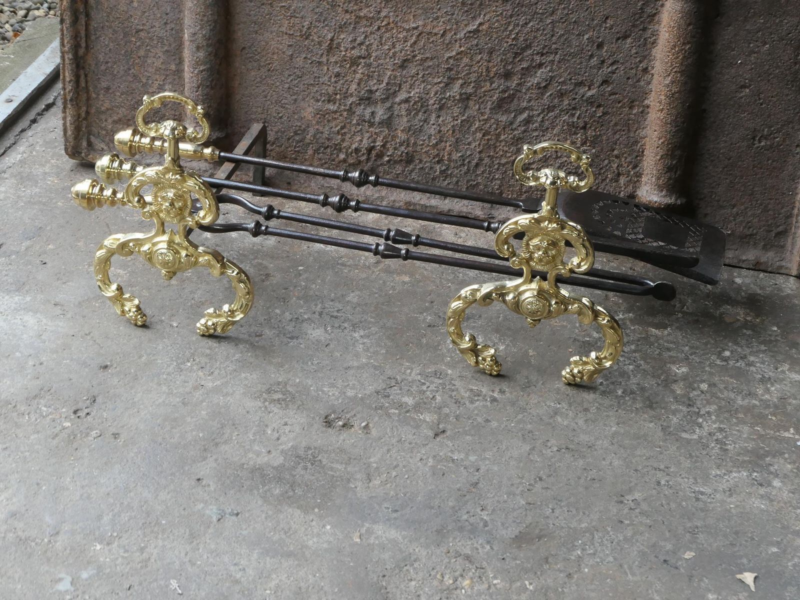18th   19th C. English Georgian Fire Irons With Rests photo Home Fixtures