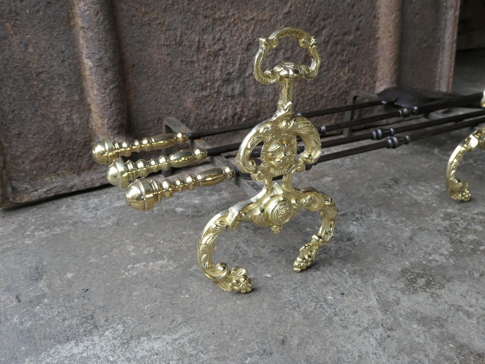 18th   19th C. English Georgian Fire Irons With Rests photo buy