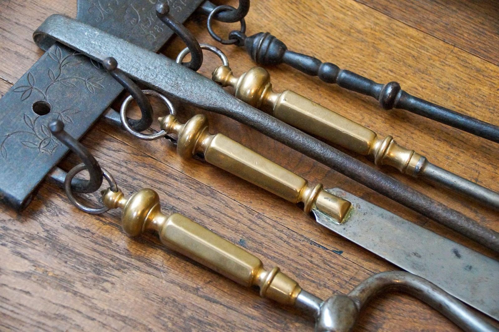 photo for sale Antique Dutch Fireplace Tools Or Fire Tools, 19th Century