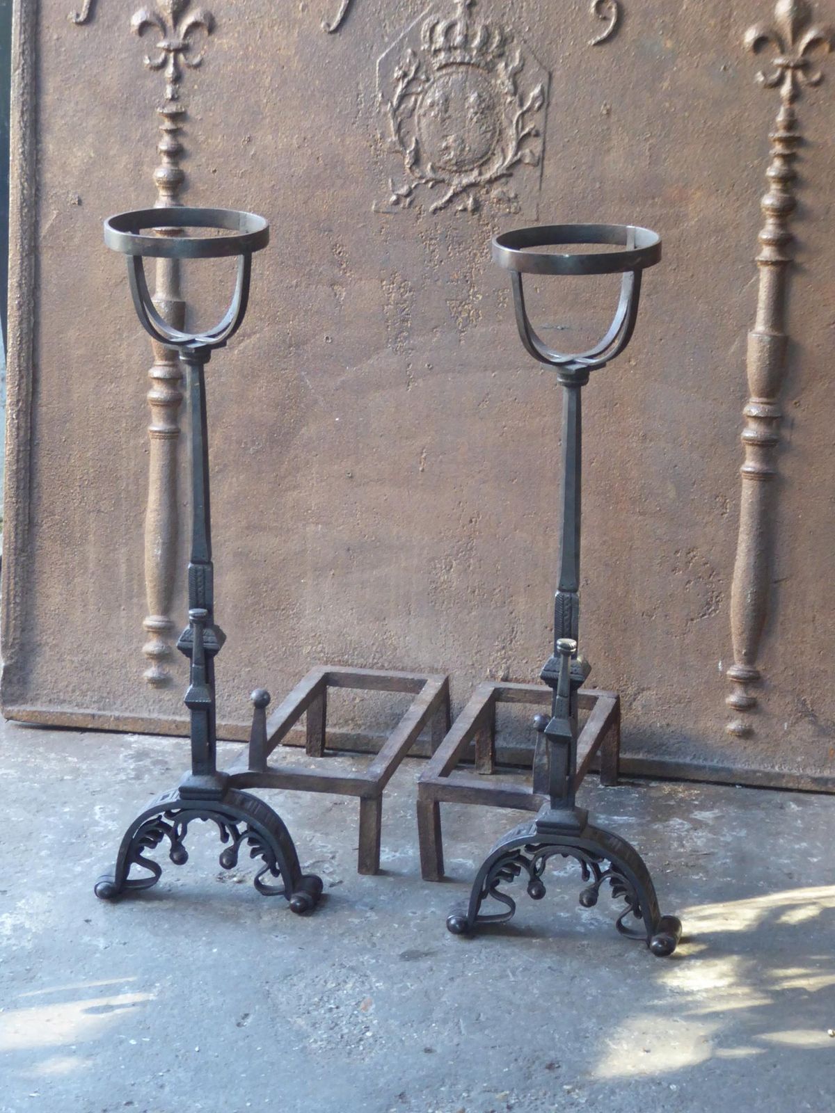 Antique French Neoclassical Fireplace Grate, Fire Grate, 18th 19th Century photo 1429.0