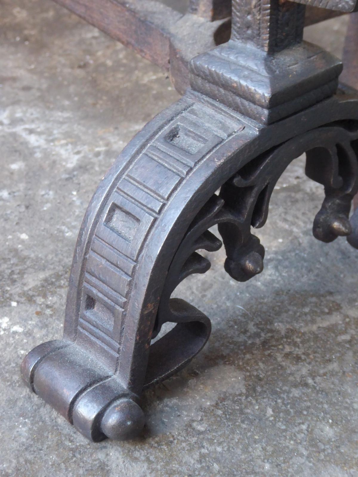 Home Fixtures Antique French Neoclassical Fireplace Grate, Fire Grate, 18th 19th Century photo