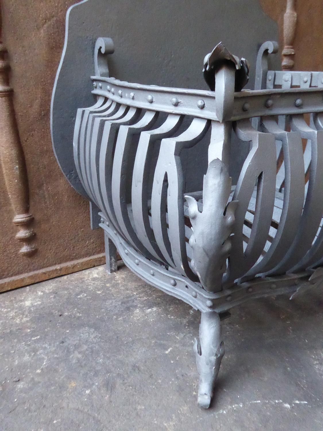 Large Dutch Art Nouveau Fireplace Grate, Fire Grate photo vinterior