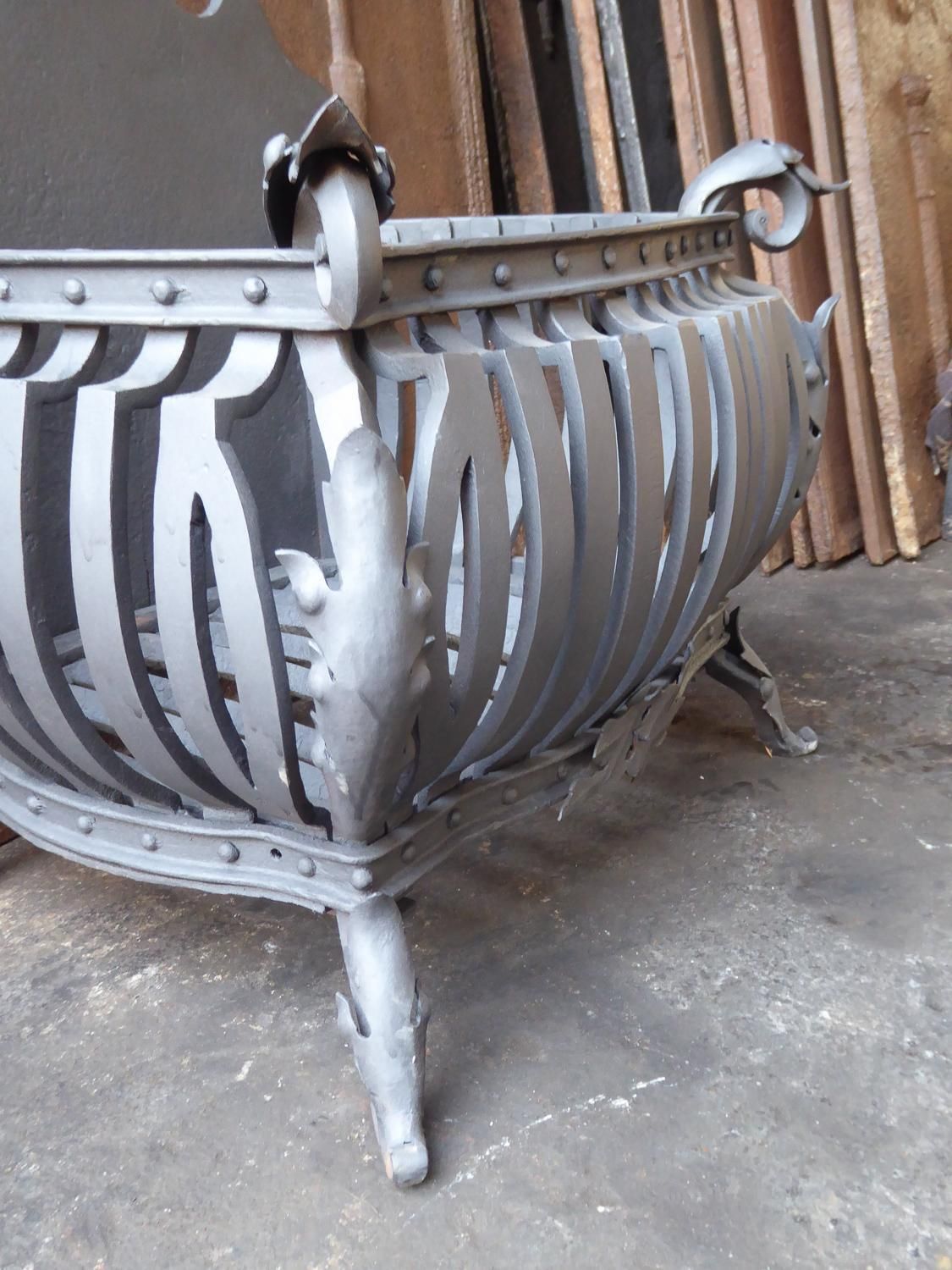photo buy Large Dutch Art Nouveau Fireplace Grate, Fire Grate