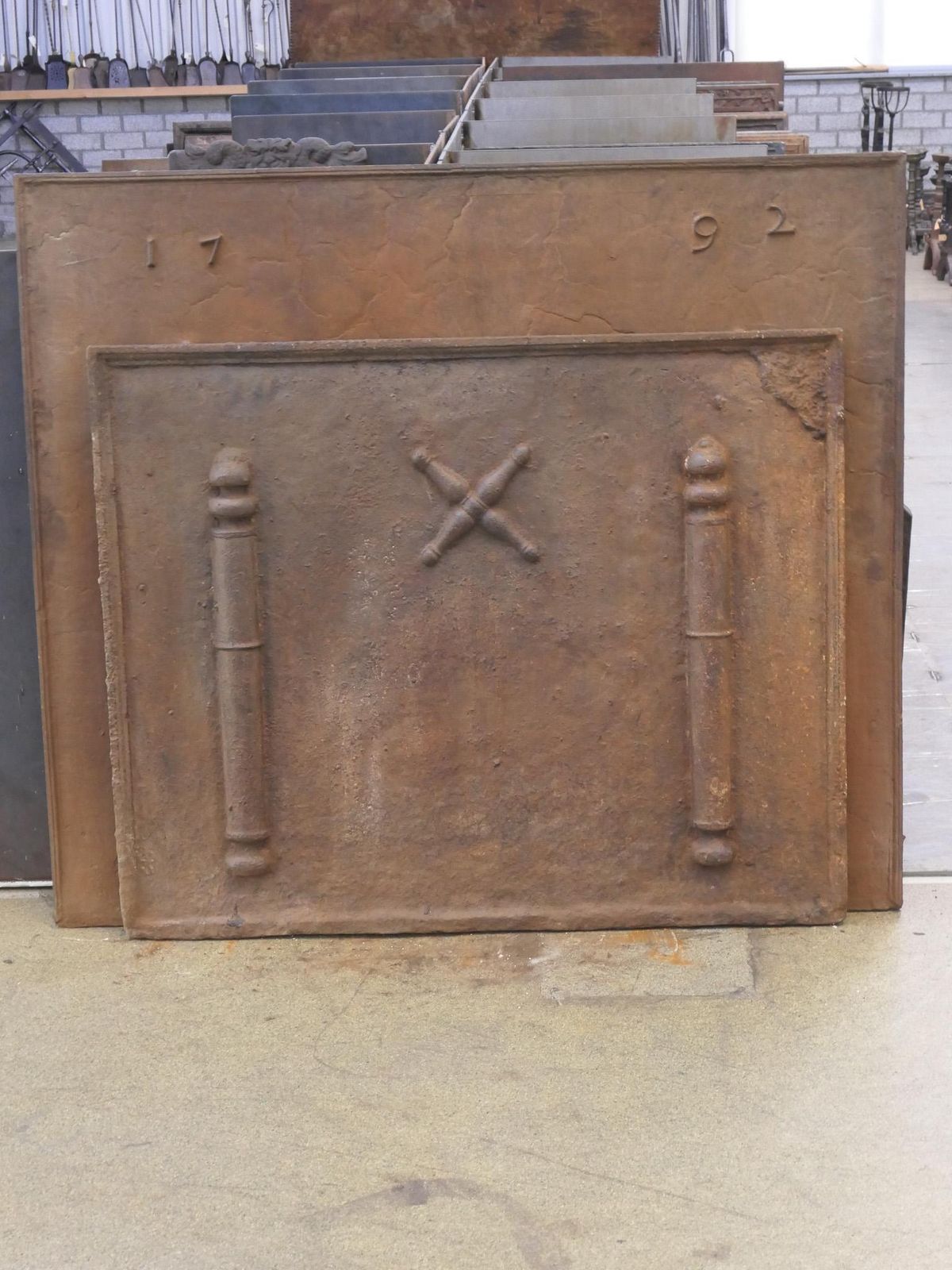 Louis XIV 'Saint Andrew's Cross' Fireback / Backsplash, 17th   18th Century photo for sale
