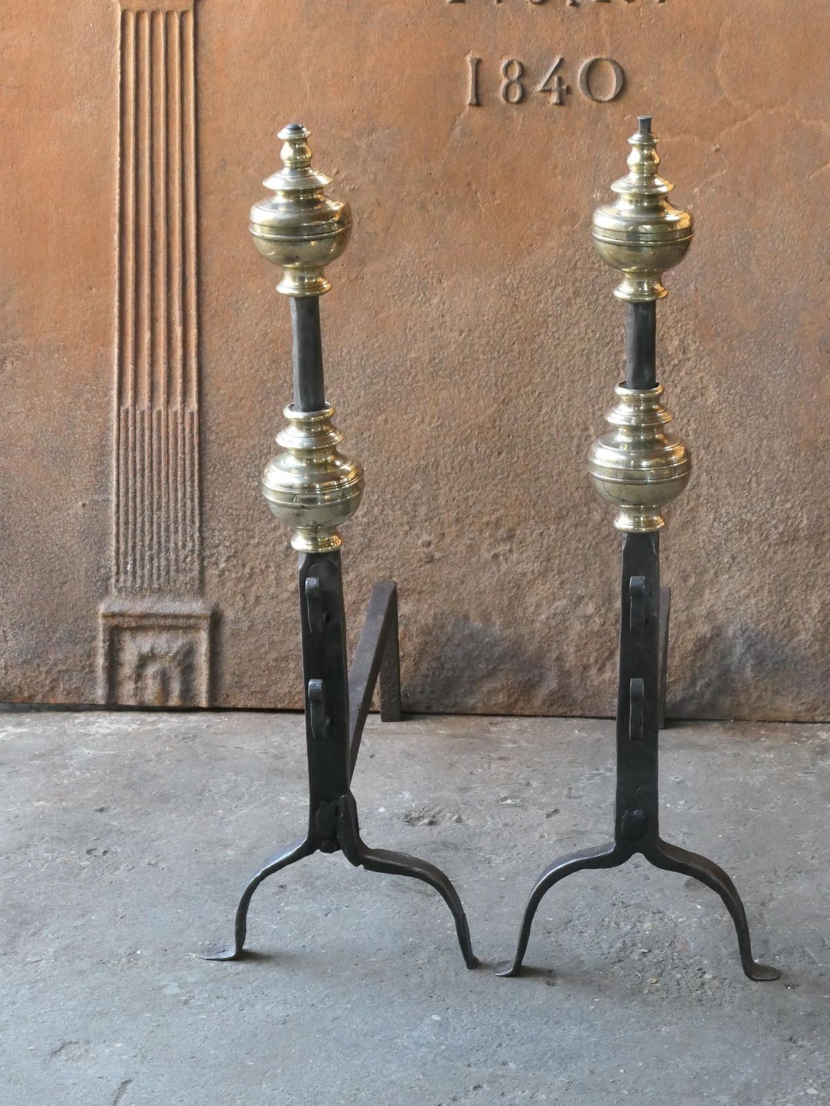 French Louis XIV Period Andirons Or Firedogs, 17th Century photo for sale