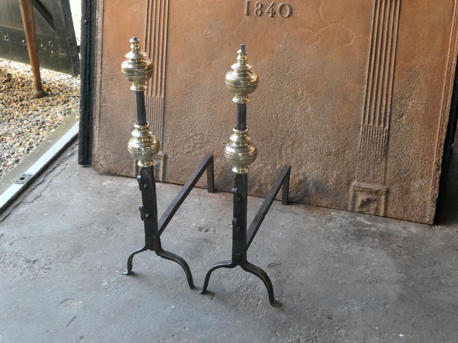 photo furniture French Louis XIV Period Andirons Or Firedogs, 17th Century