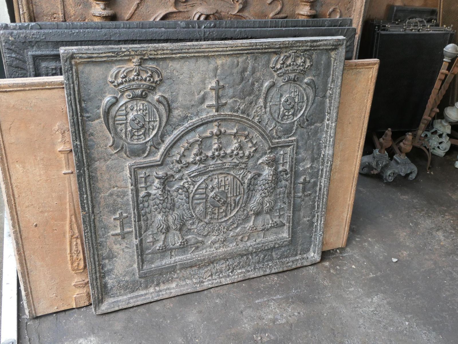Antique French 'Arms Of Lorraine' Fireback / Backsplash, 17th Century photo 2111.0