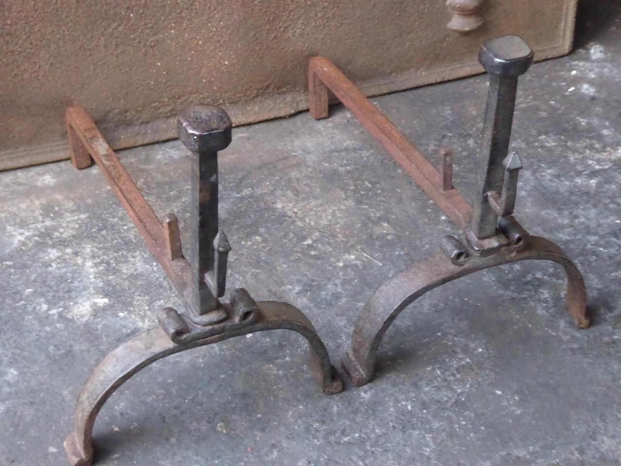 18th Century French Louis XV Andirons Or Firedogs photo for sale