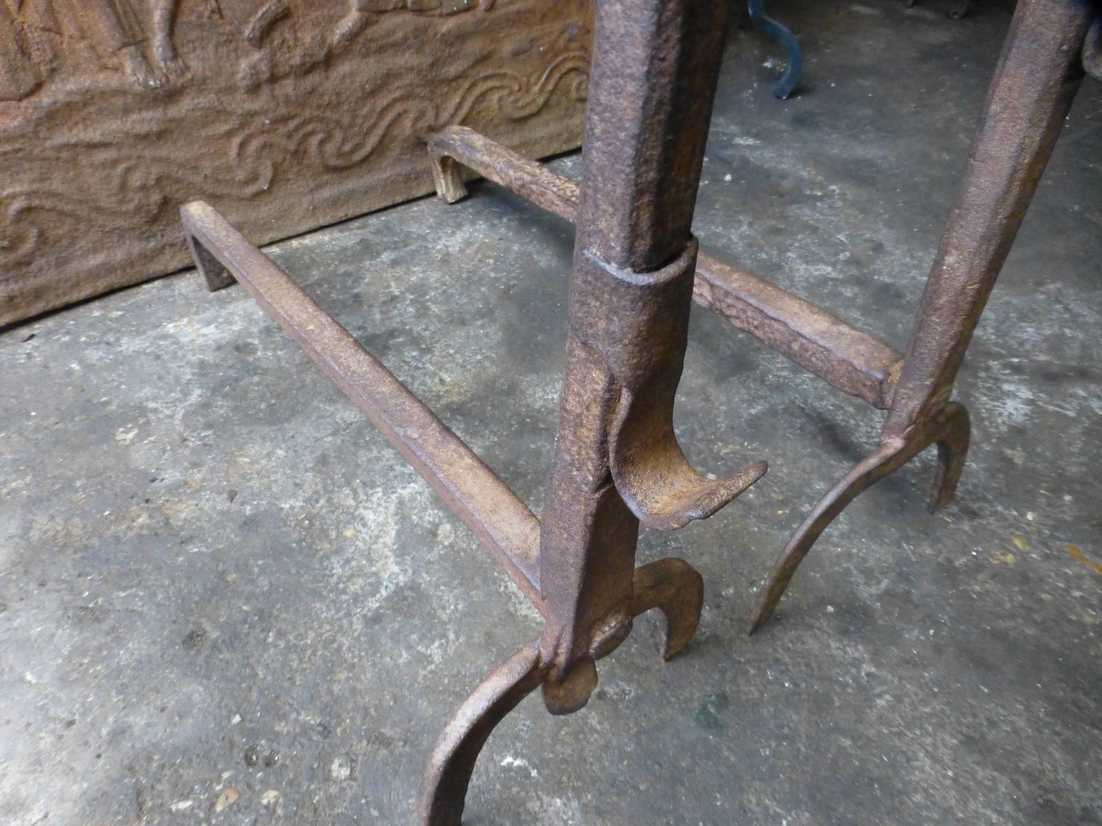 18th Century Horseshoe Andirons, Firedogs photo Home Fixtures