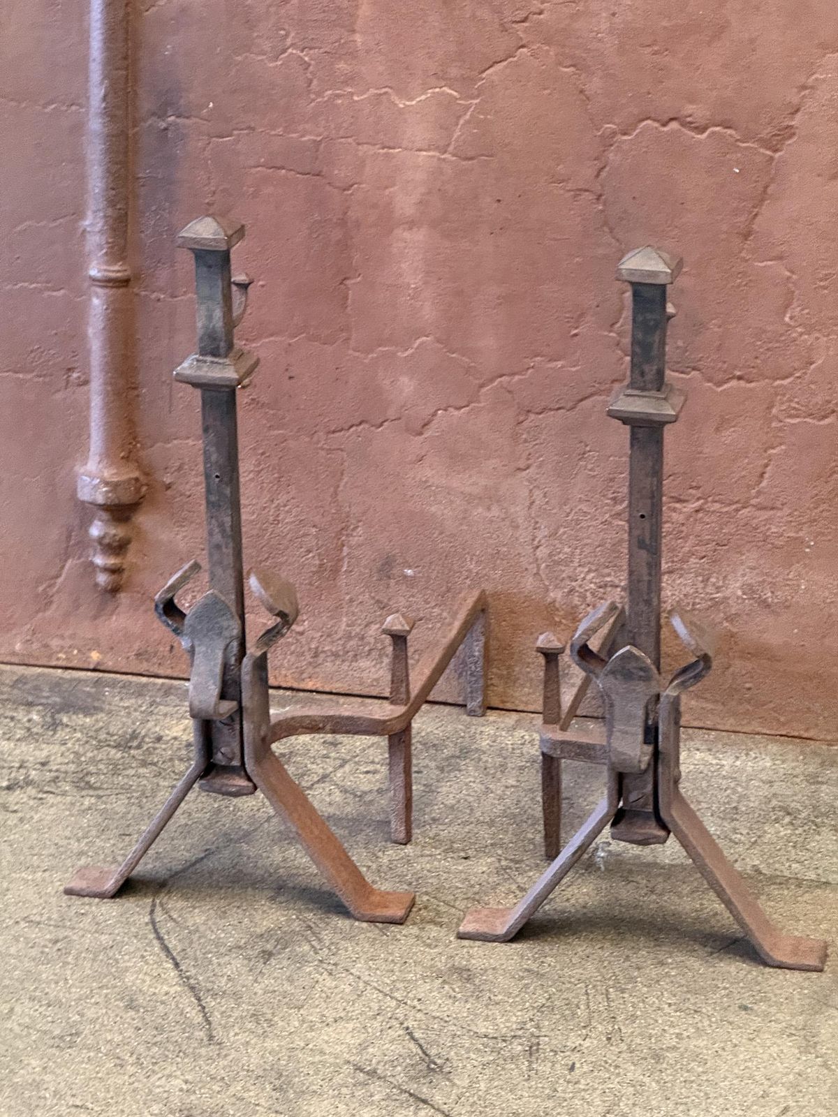 20th Century French Napoleon III Style Andirons Or Firedogs photo Home Fixtures