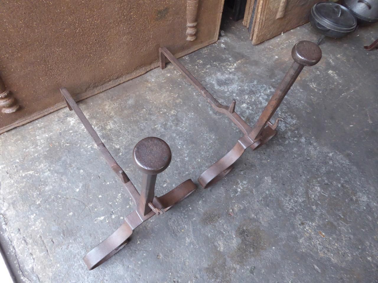 photo vinterior Antique French Louis XV Style Andirons Or Firedogs
