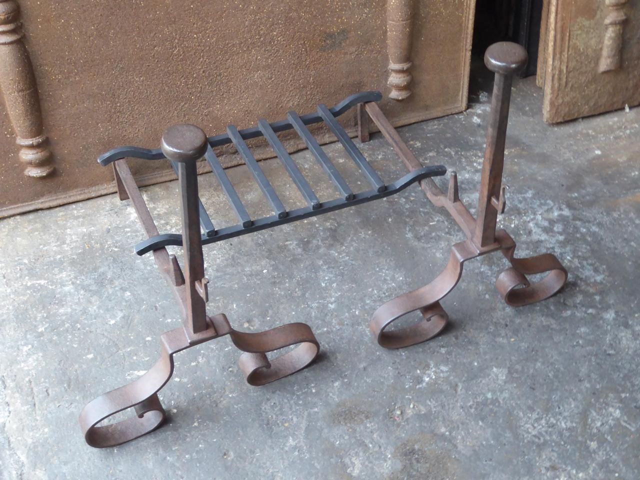 photo buy Antique French Louis XV Style Andirons Or Firedogs