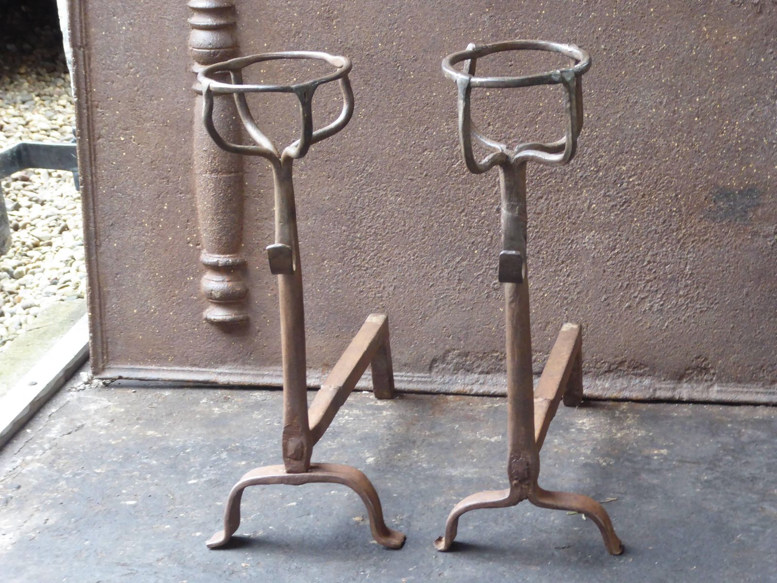 17th Century French Gothic Andirons Or Firedogs photo for sale