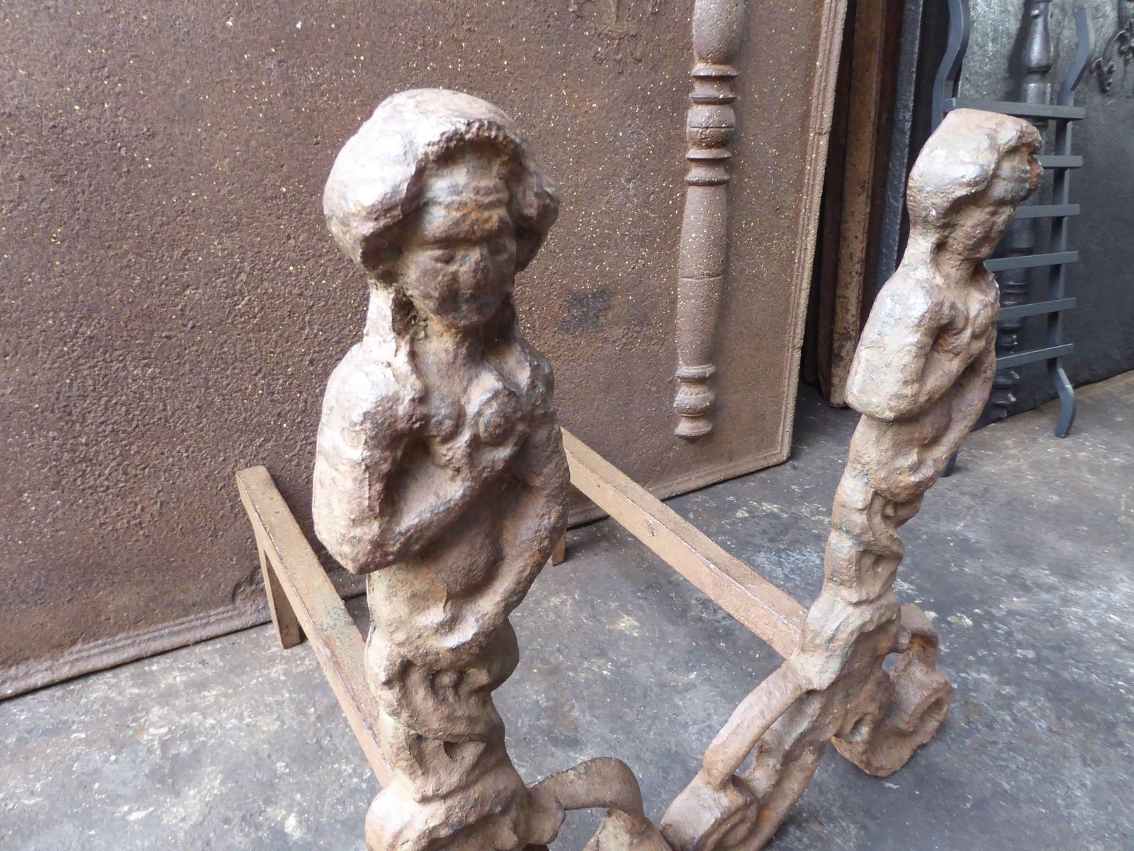 photo for sale English Arts & Crafts Andirons Or Firedogs