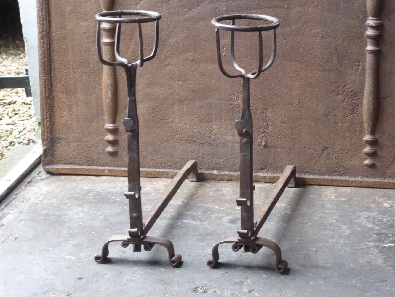 17th Century French Gothic Andirons Or Firedogs photo furniture