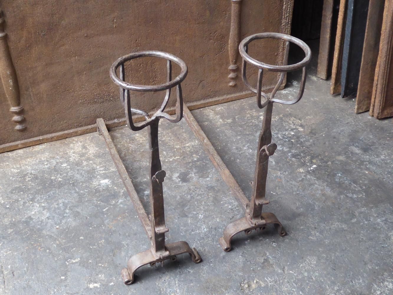 17th Century French Gothic Andirons Or Firedogs photo for sale