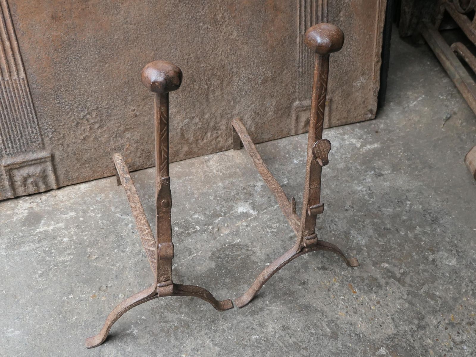 17th Century Louis XIII Andirons, Firedogs, Landiers photo buy
