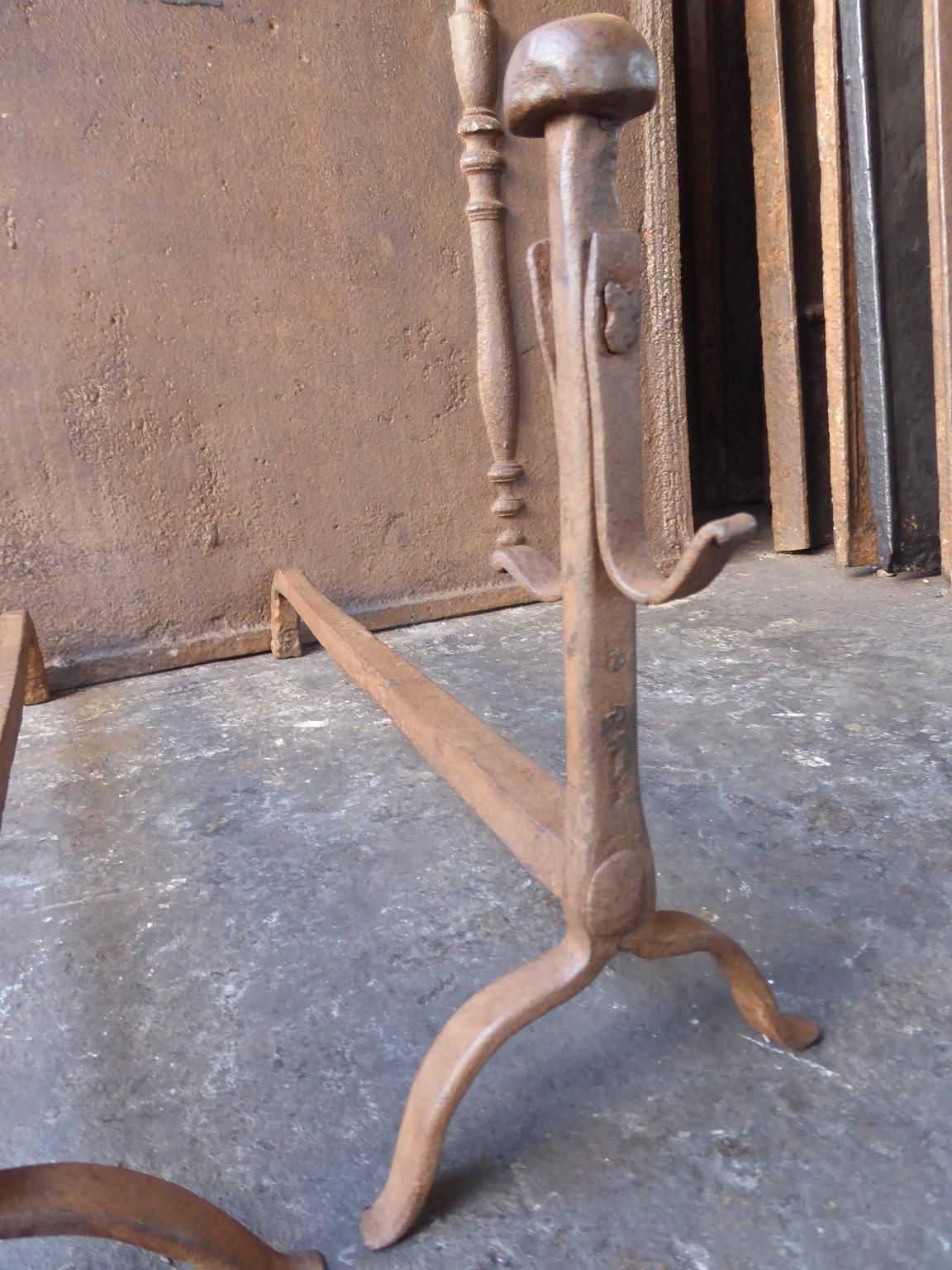 photo furniture 17th 18th Century French Gothic Andirons Or Firedogs