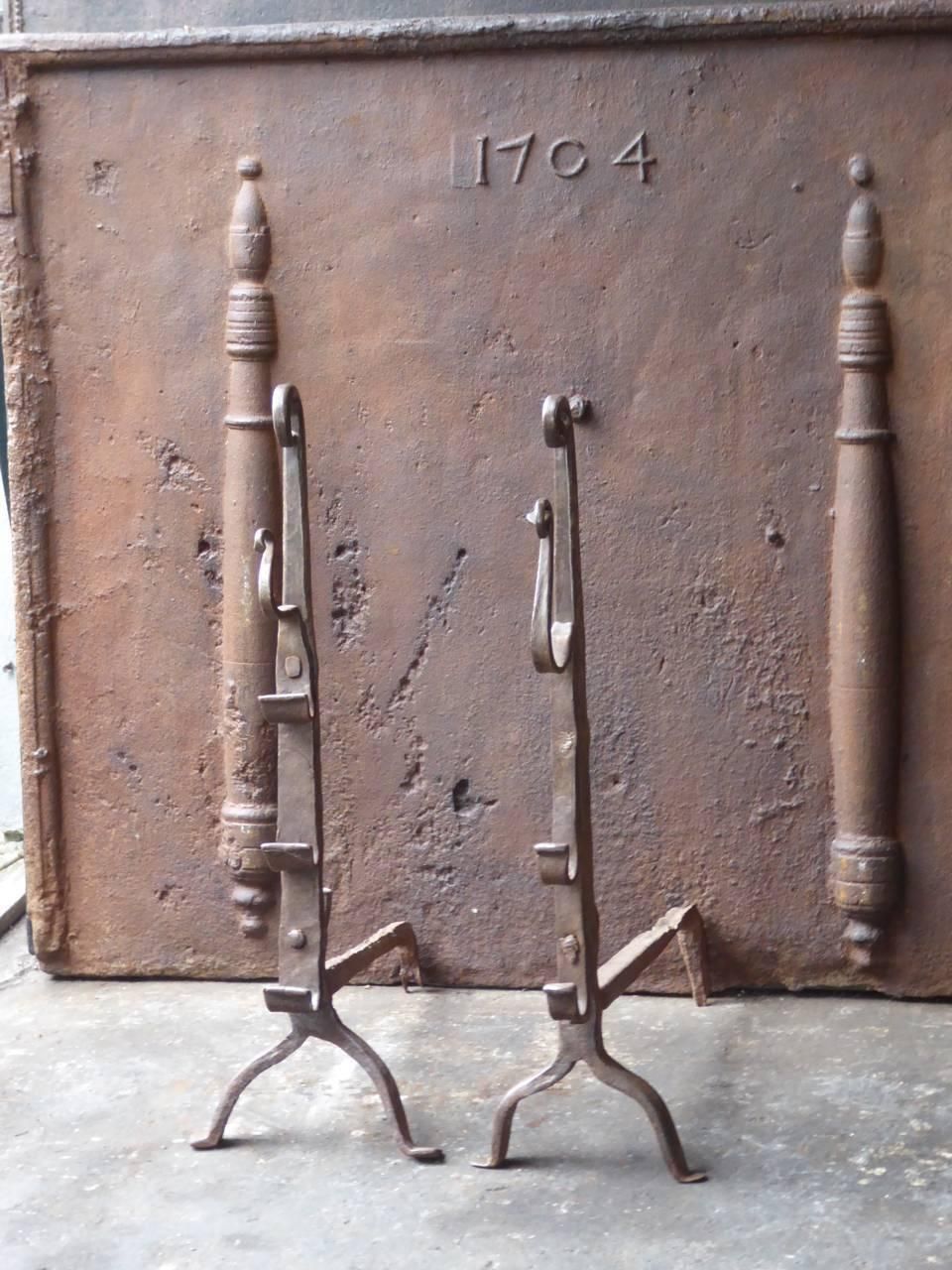 17th Century French Gothic Andirons Or Firedogs photo furniture