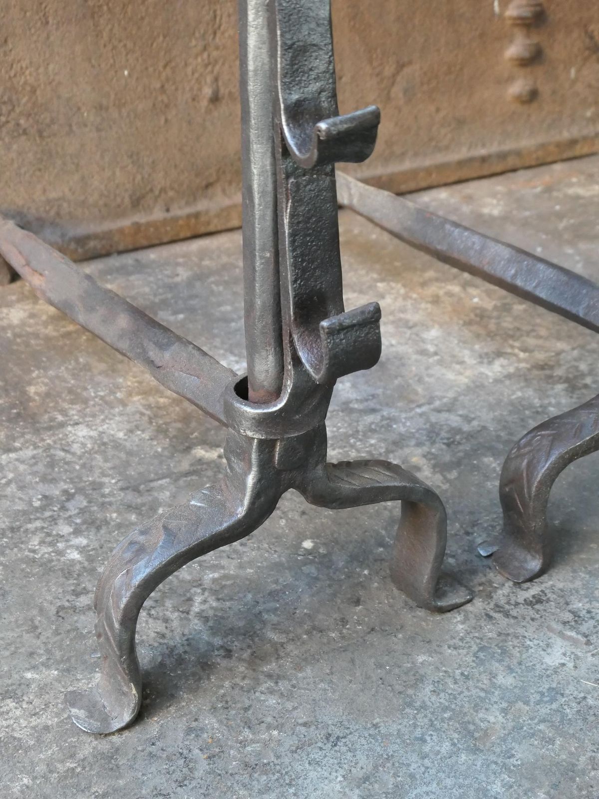 photo furniture Antique French Gothic Andirons Or Firedogs, 17th Century