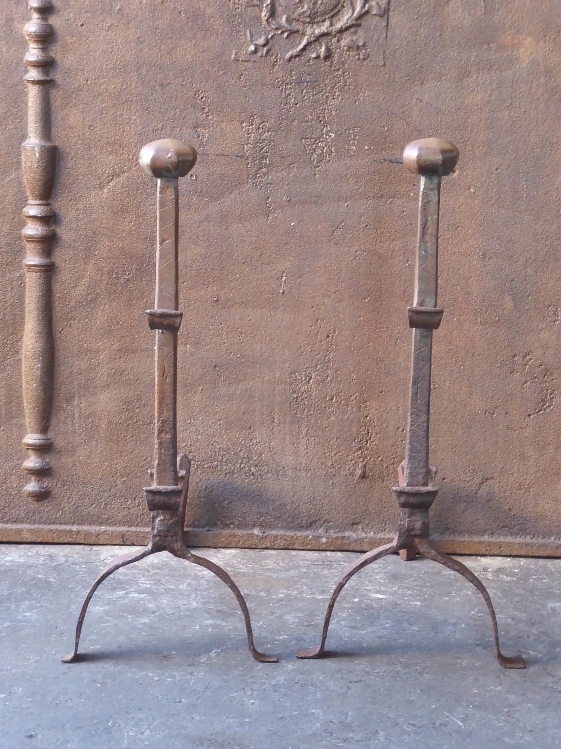 17th Century French Gothic Andirons Or Firedogs photo furniture