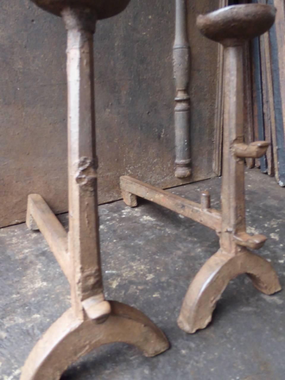 17th Century Gothic Cup Dogs, Andirons photo for sale