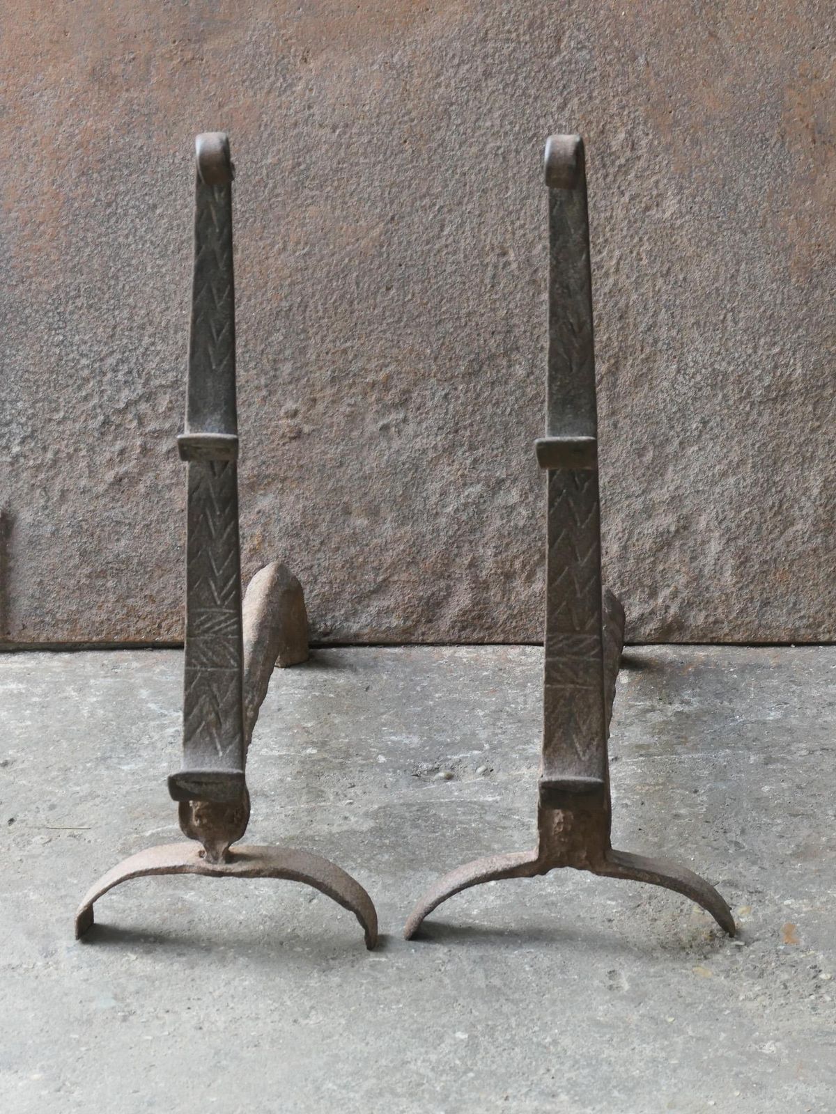 17th Century Louis XIII Andirons, Firedogs, Landiers photo furniture