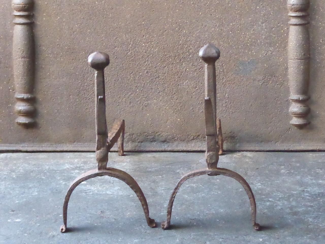 18th Century French Louis XV Andirons Or Firedogs photo furniture