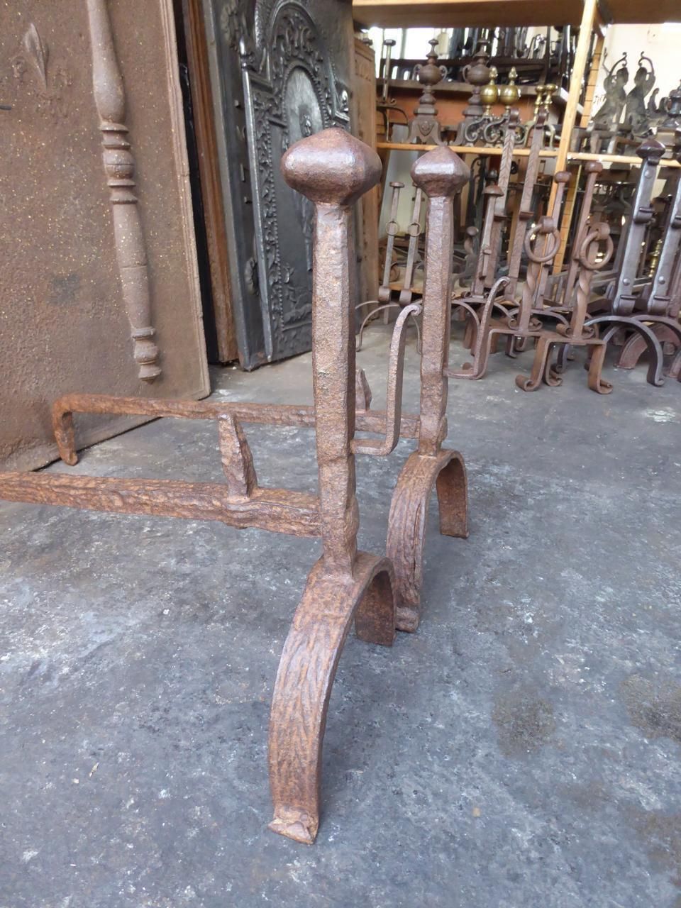 photo for sale 18th Century French Louis XV Andirons Or Firedogs