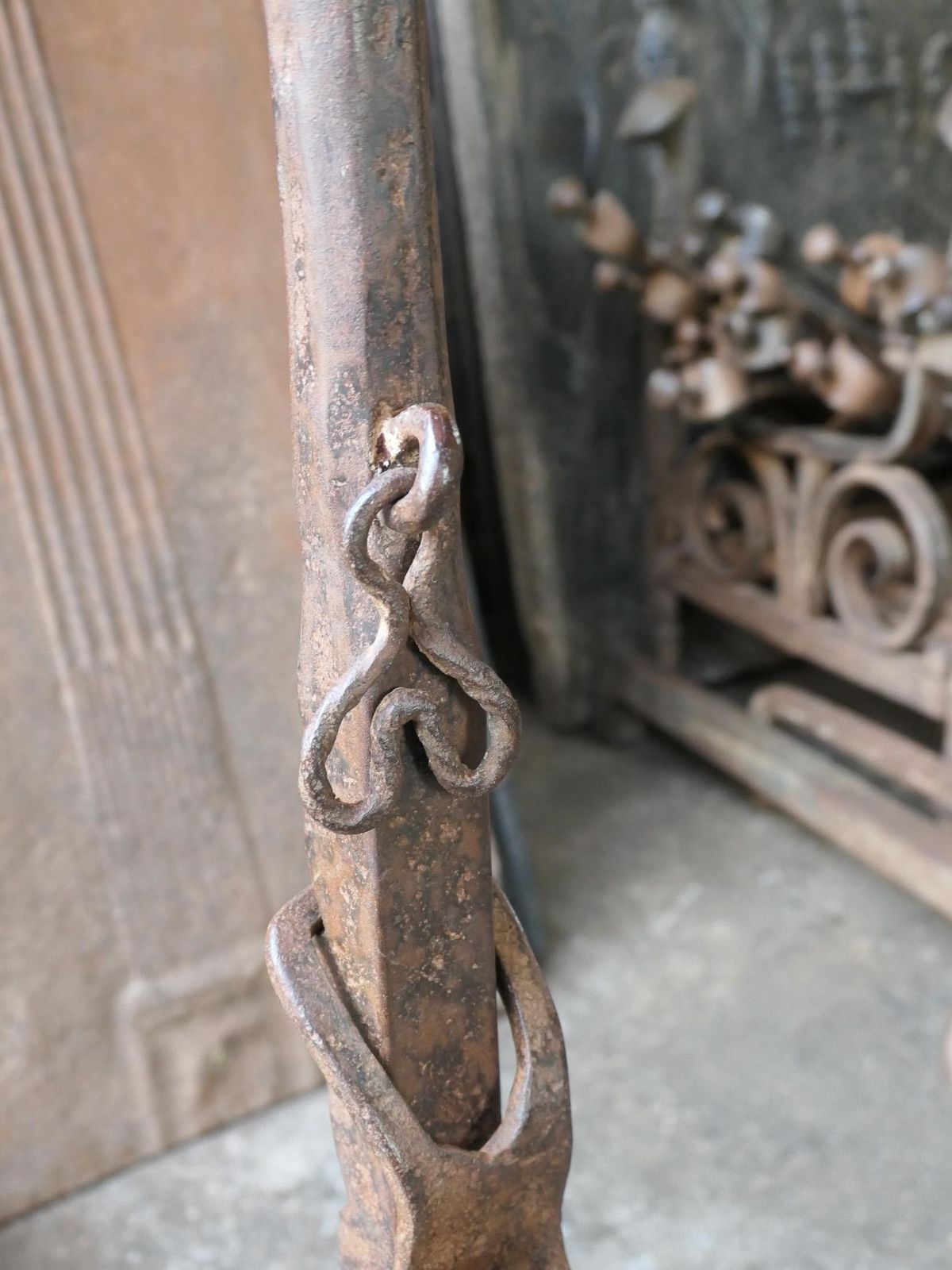 photo buy 19th Century Large French Andirons, Firedogs, Louis XV Period