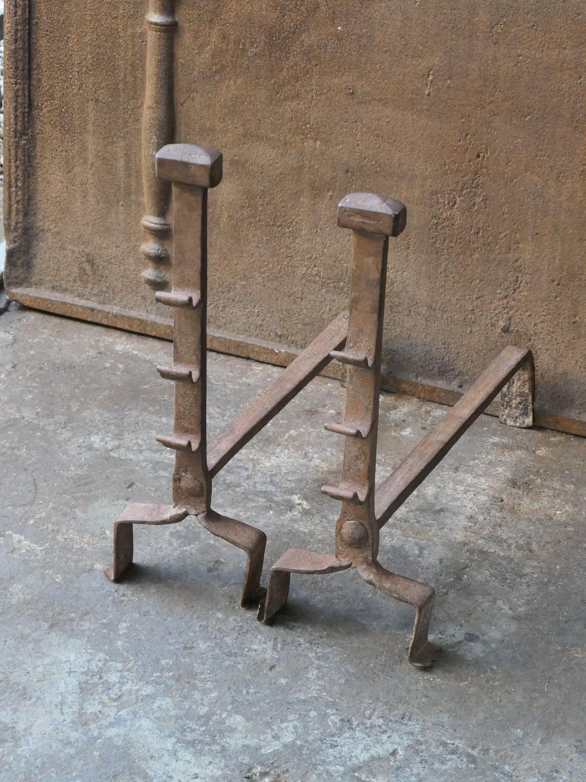 French Gothic Andirons Or Firedogs, Gothic Period, 17th Century photo Home Fixtures