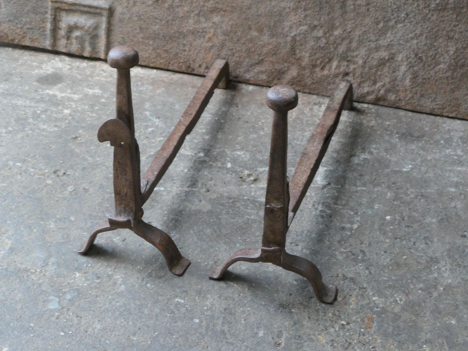 French Louis XV Period Fire Andirons, 18th Century photo buy