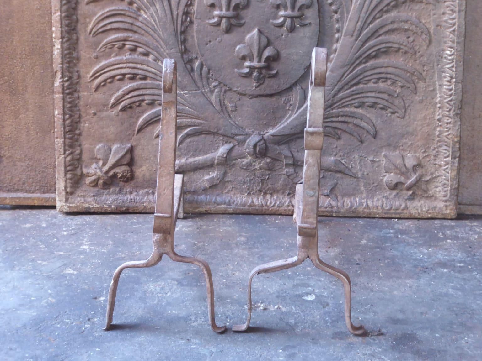 Early 18th Century French Gothic Period Andirons Or Firedogs photo furniture