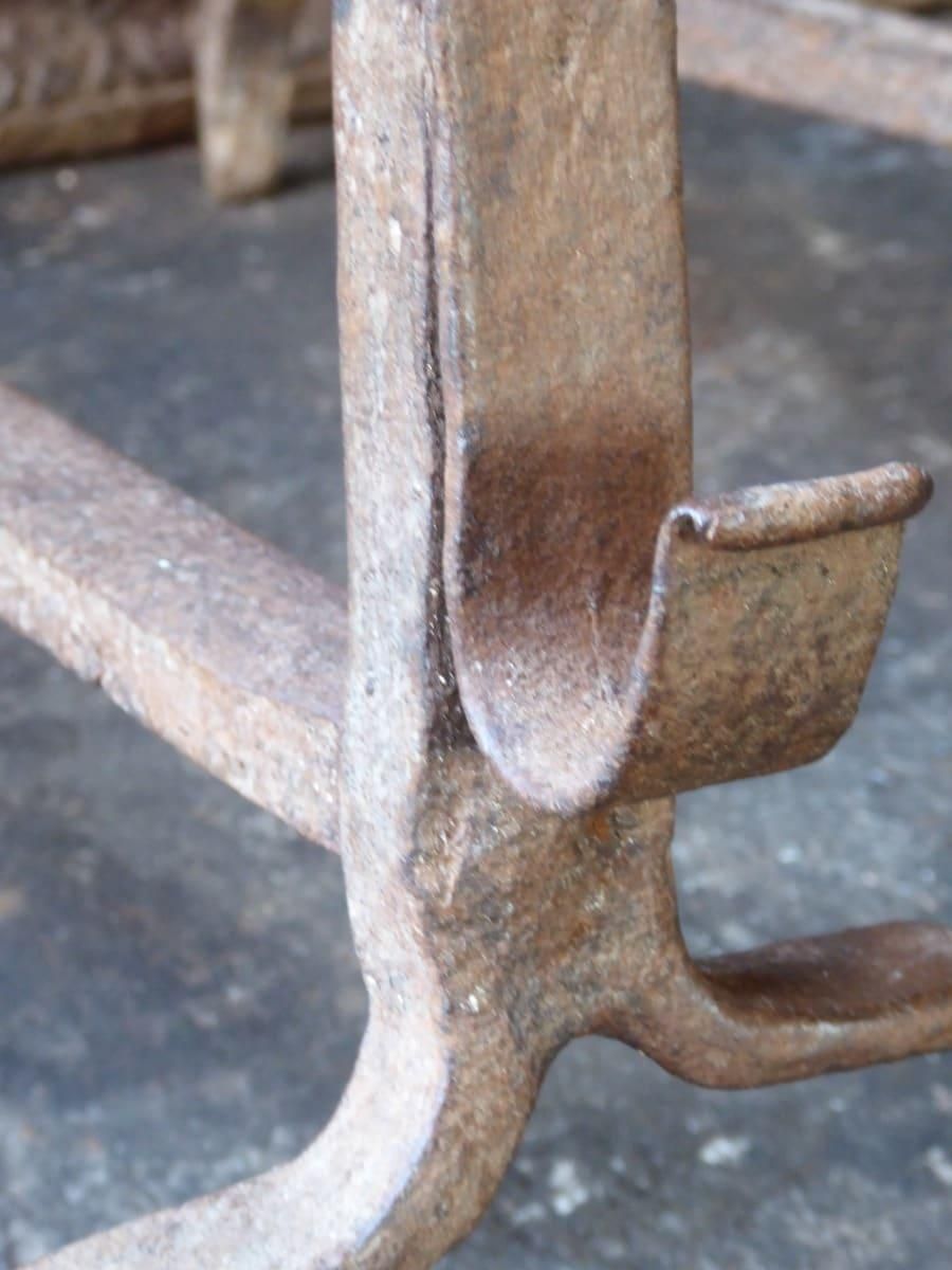 photo for sale Early 18th Century French Gothic Period Andirons Or Firedogs