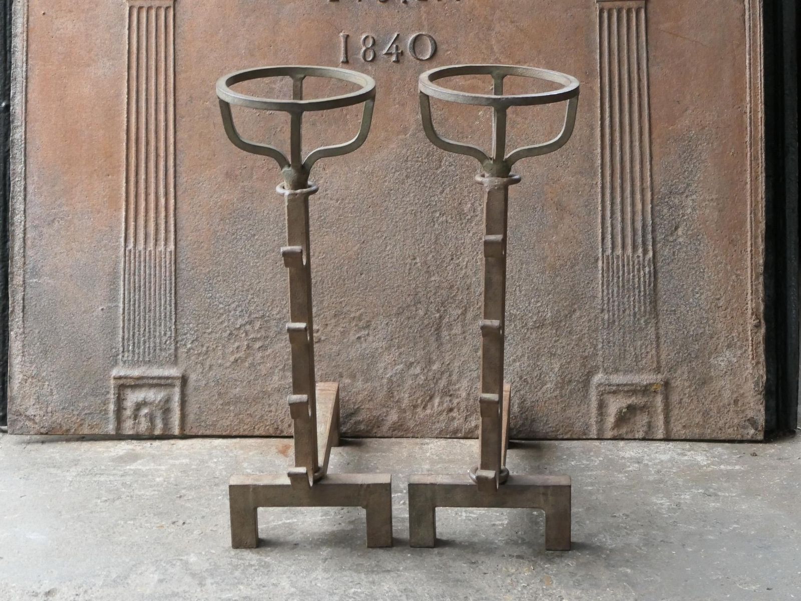 French Modernist Firedogs Or Andirons, 20th Century photo 422.0