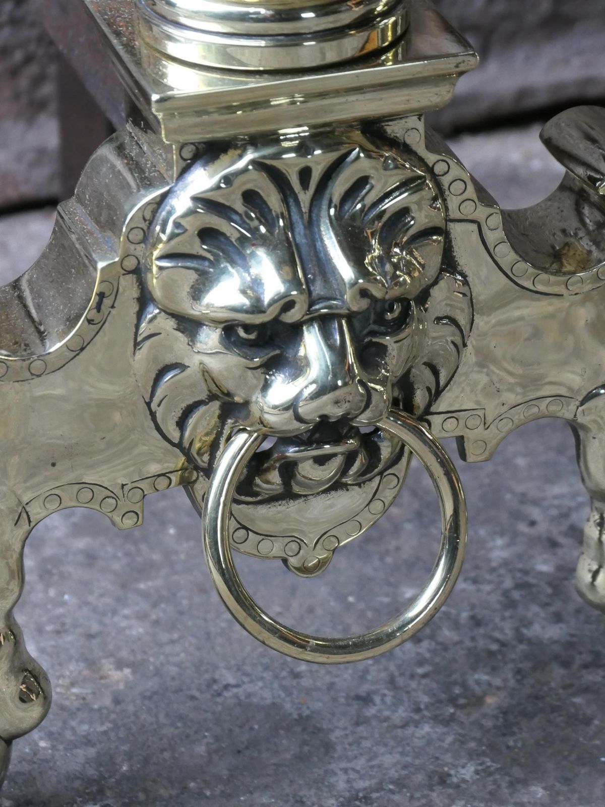 19th Century French Louis XIV Style Polished Brass Andirons Or Firedogs photo buy