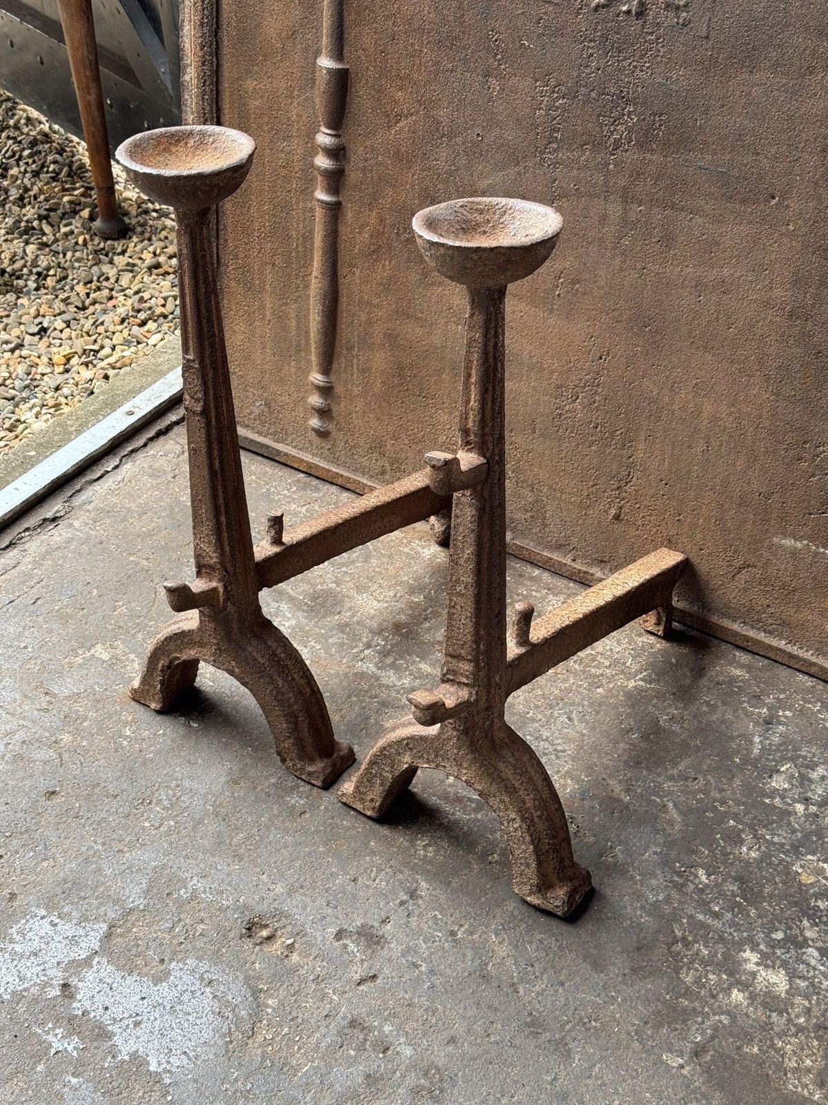 17th Century French Gothic Period Andirons Or Firedogs photo buy