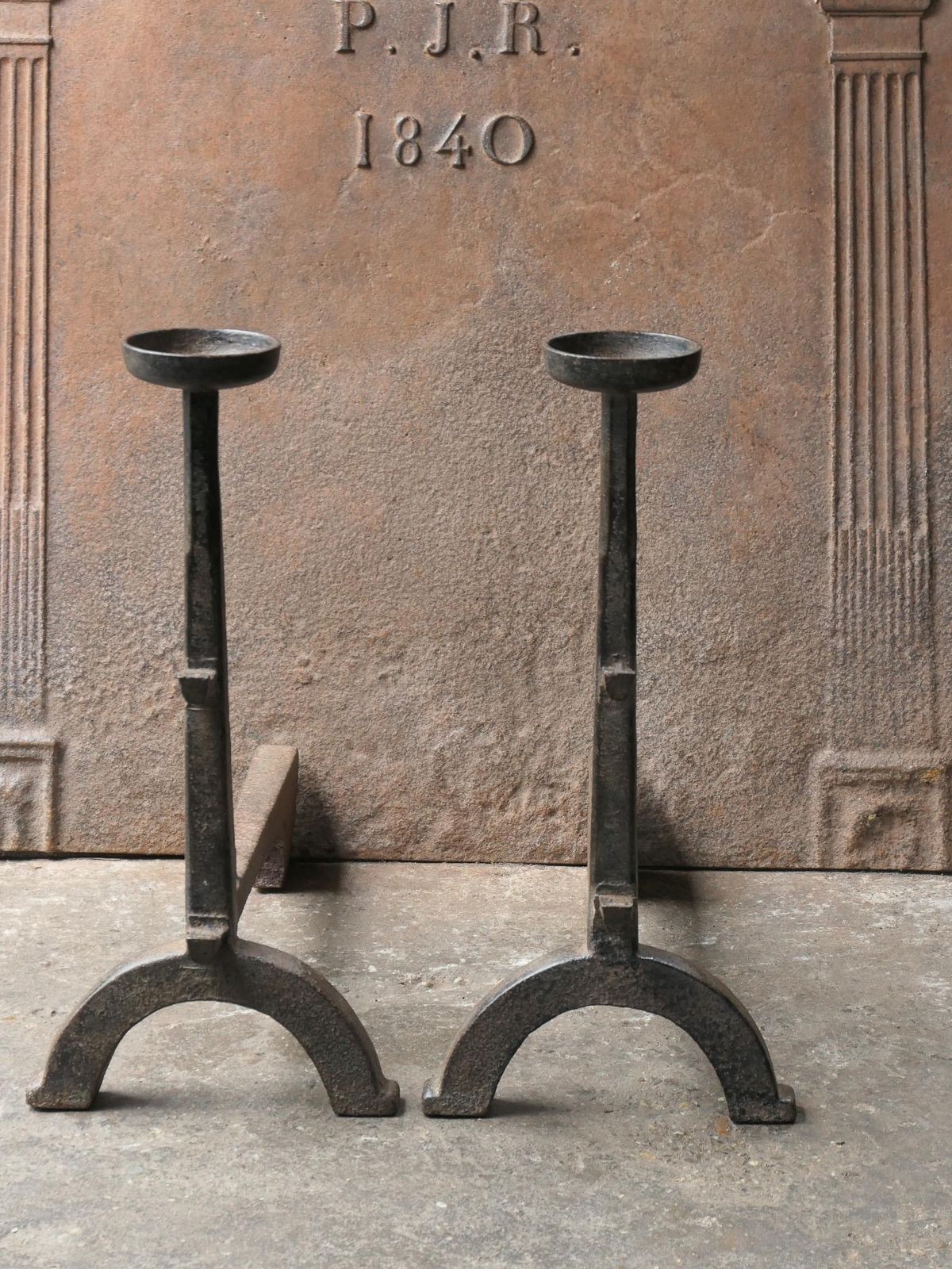 Antique French Gothic Style Firedogs Or Andirons, 19th Century photo Home Fixtures